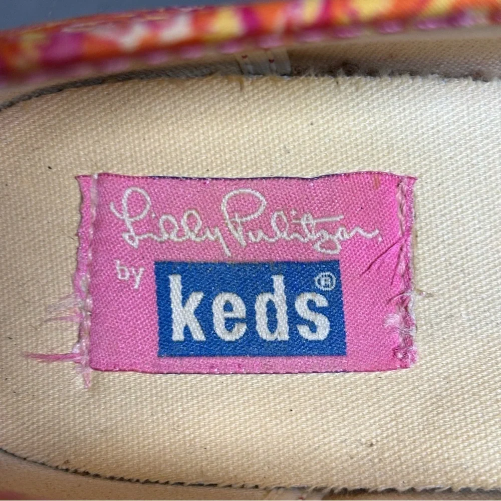 Keds x Lilly Pulitzer Loafer Slip-On Sneakers-Pink Orange Floral-Women Size 8.5